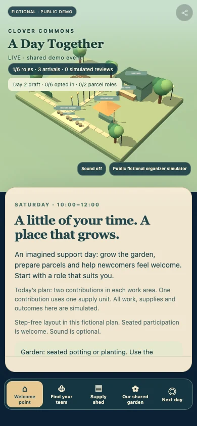 Clover Commons — phone screen