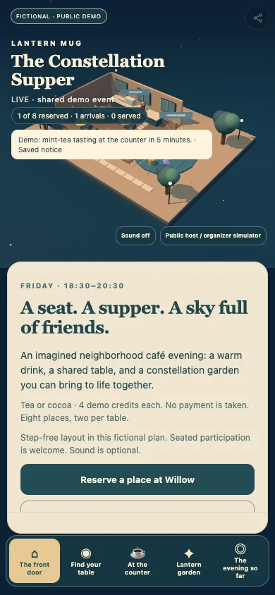 Lantern Mug café — phone screen